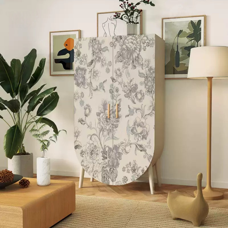 Armoire de rangement moderne à double porte, Blanc cassé / blanc ivoire