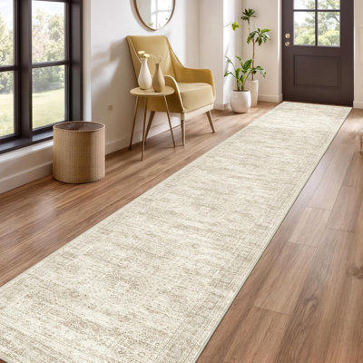 Tapis lavable rétro antidérapant (beige)