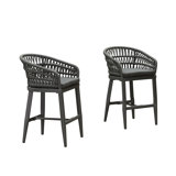 Alexamarie 24" Patio Bar Stool with Cushion