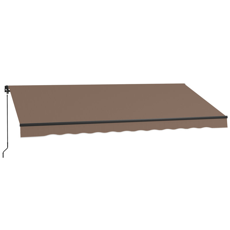 13' X 10' Retractable Awning, 280Gsm UV Resistant Sunshade Shelter For Deck, Balcony, Yard, Coffee, 59" H x 156" W x 118" D