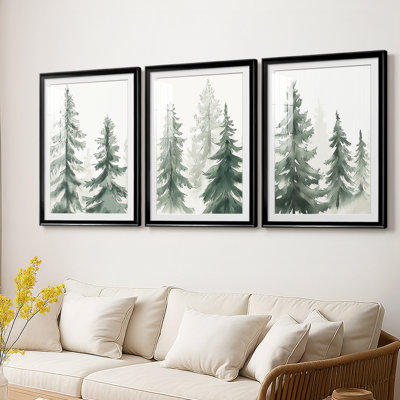 Christmas Holiday Art XCII  -Custom Framed  Premium Print W Matt - 3 Pieces