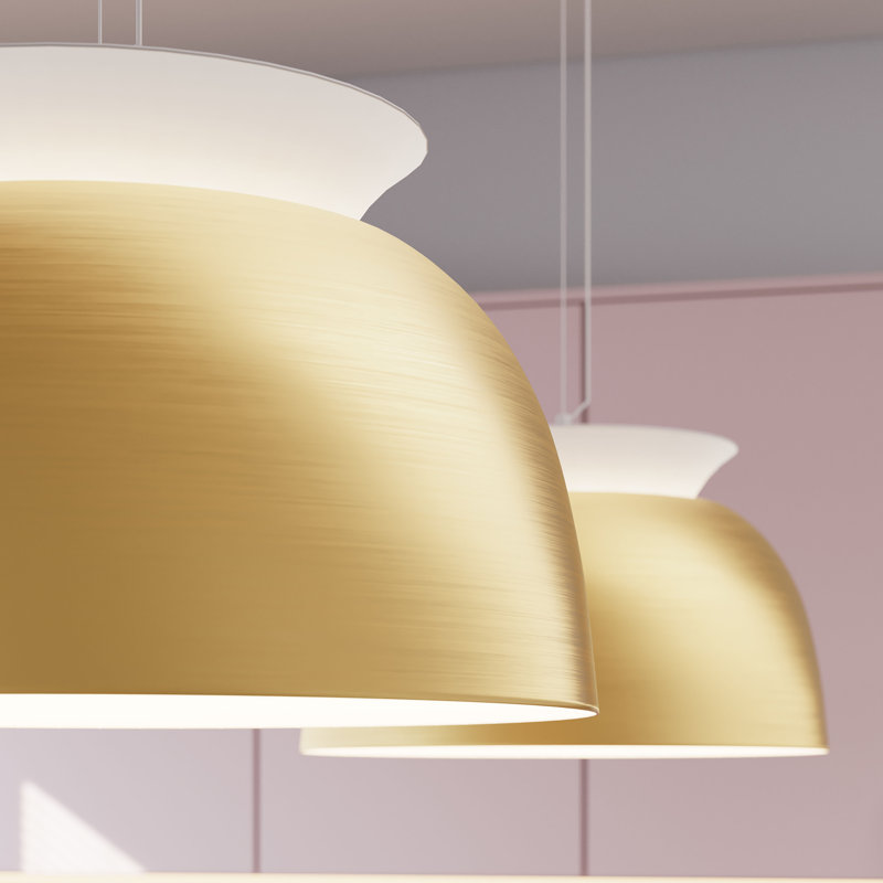 Luminaire suspendu en dôme à 1 lumière Belle, Laiton, H 11,5 po x l 18 po x P 18 po