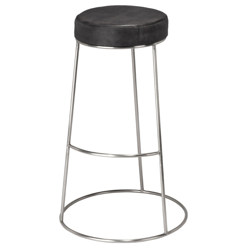 Ozella 30'' Bar Stool, Pewter, Matte Charcoal