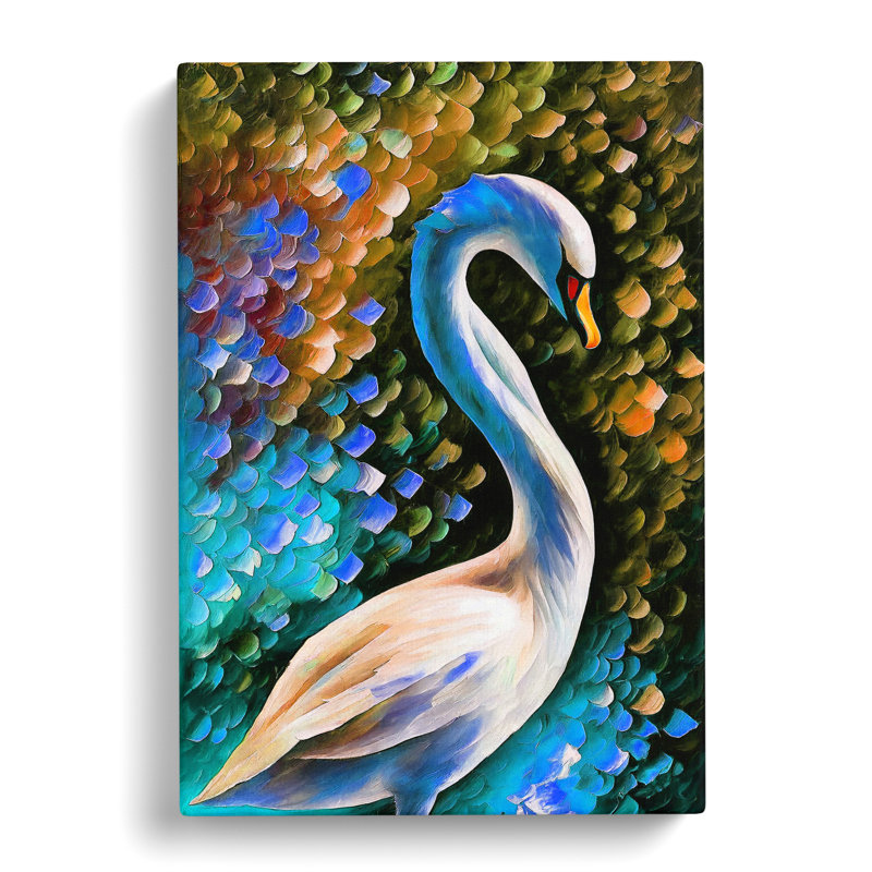 Swan Portrait No.5 - Wrapped Canvas, 76cm H x 50cm W x 3cm D