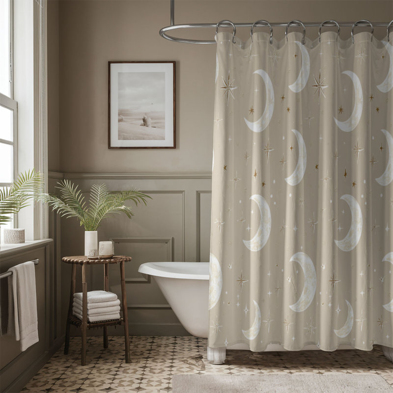 Rideau de douche 1 pièce Boho Constellations, H 74 po x l 71 po