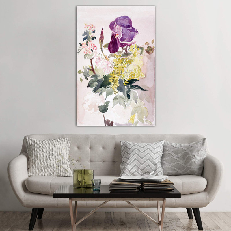 Flower Piece With Iris, Laburnum And Geranium by Edouard Manet - Wrapped Canvas Painting
