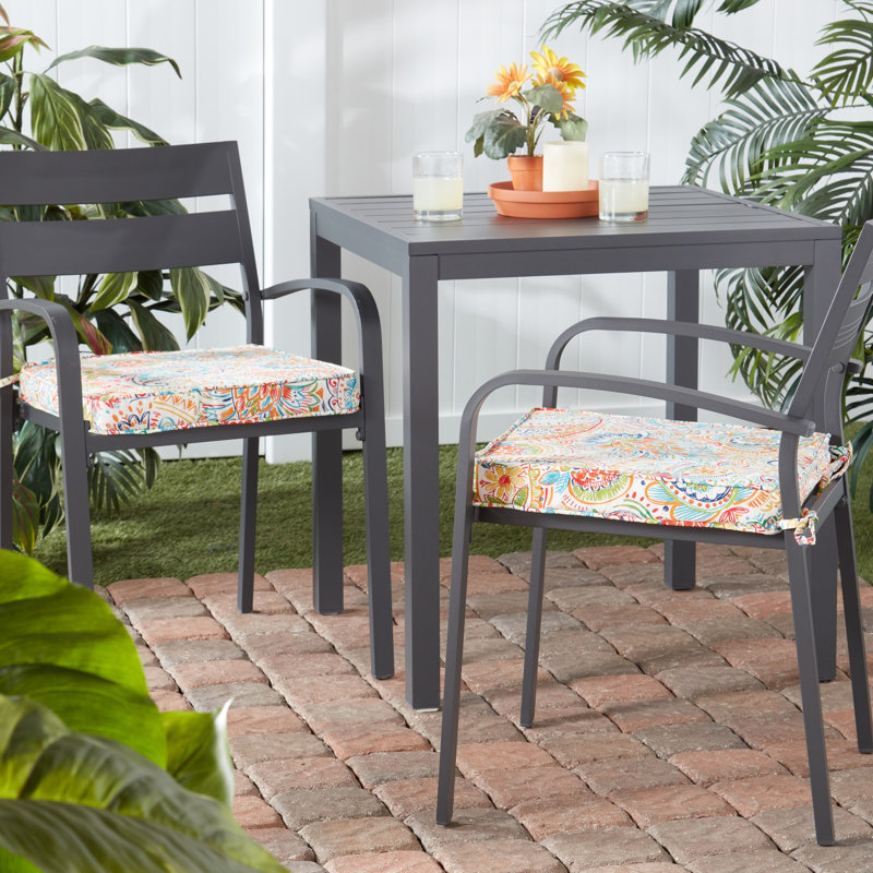 Outdoor Dining Chair Seat Pad, Jamboree Paisley