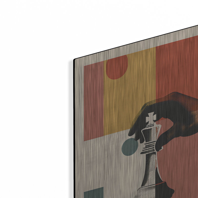 «The Chess Player» par Andreas Magnusson, art mural en métal, H 24 po x l 16 po