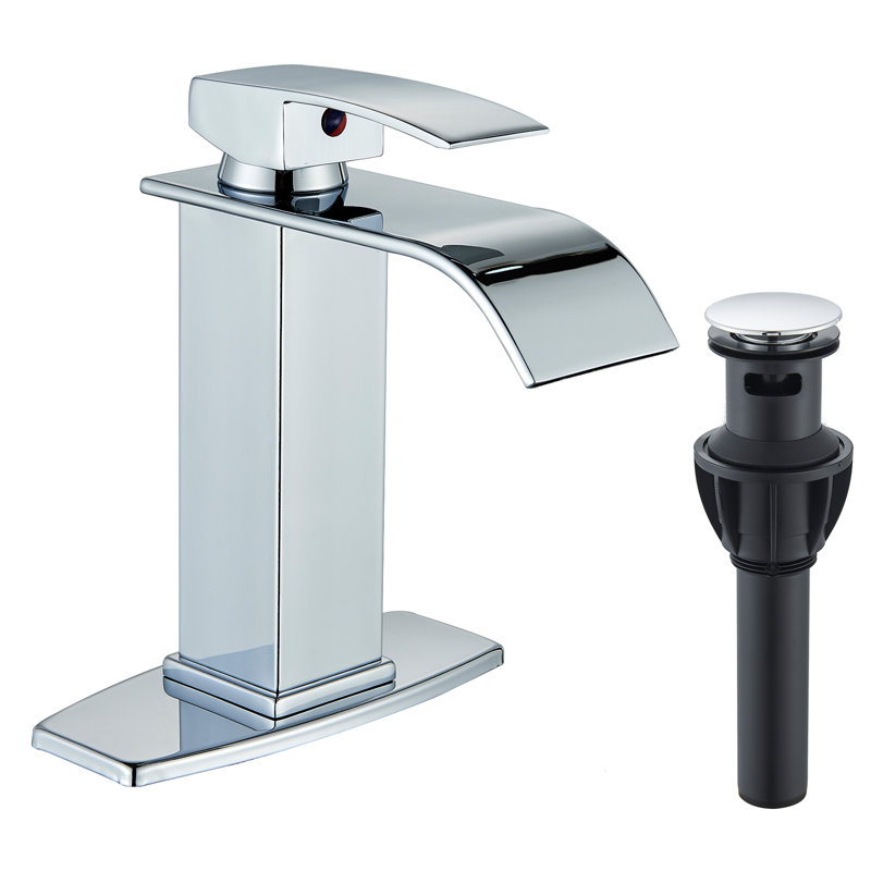 Single-Hole Single-handle Bathroom Faucet with Drain Assembly, Chrome
