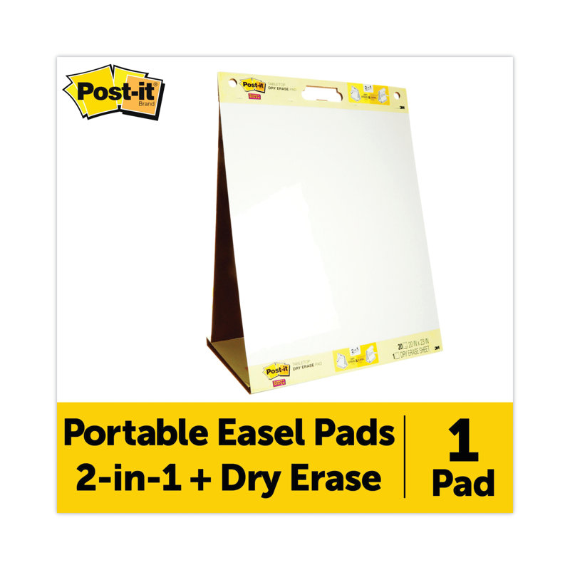 White Self-Stick Easel Pad with Dry Erase Board, 20 x 23 Inches