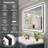 Tyeishia Matte Black Matel Framed LED Bathroom Mirror with Front-lit and Back-lit, Memory Function, 3 Color Temperatures & Dimmable Light, Anti-fog Tempered Glass-1284918126