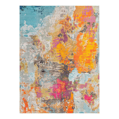 Washable Abstract Indoor Rug