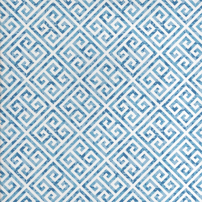 Tissu clé grecque, l 58 po x L 180 po, bleu