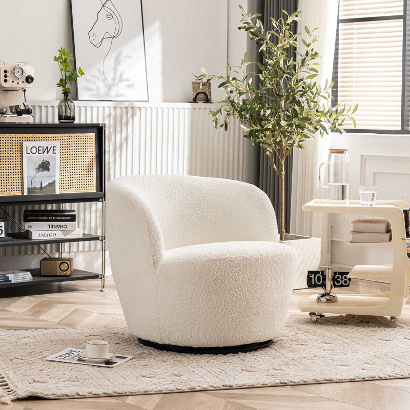 Fauteuil demi-tonneau Hadriel, Boucle blanc