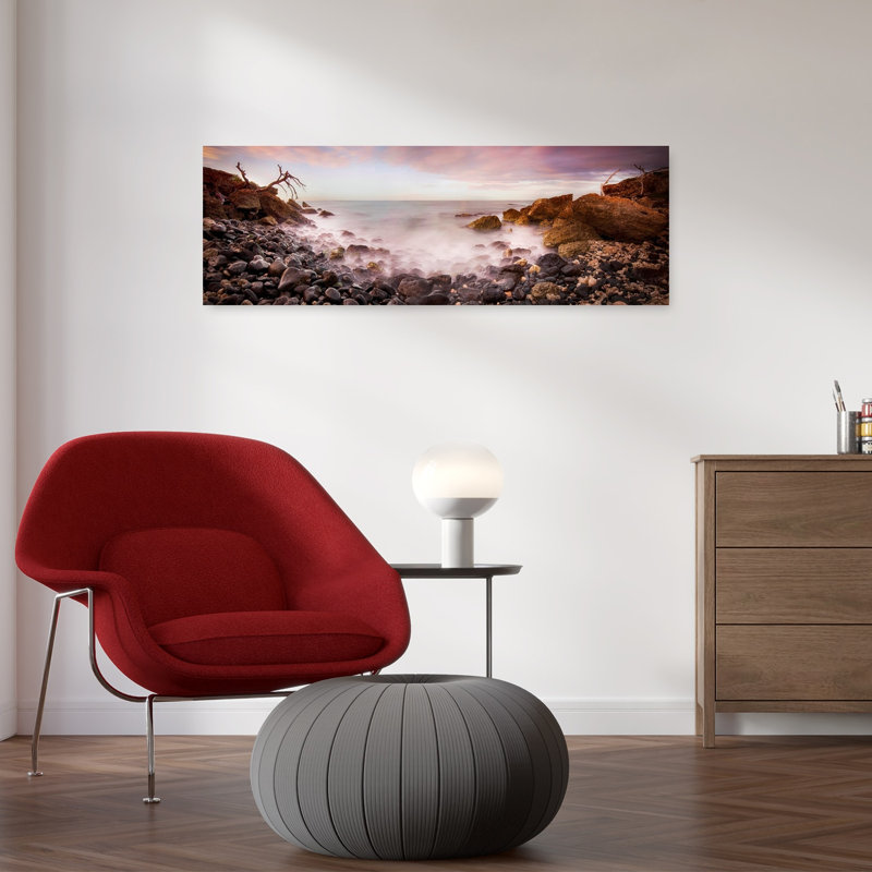 «Misty Coastal Seascape Dramatic Ethereal Peaceful Coastal», art mural, H 12 po x l 36 po
