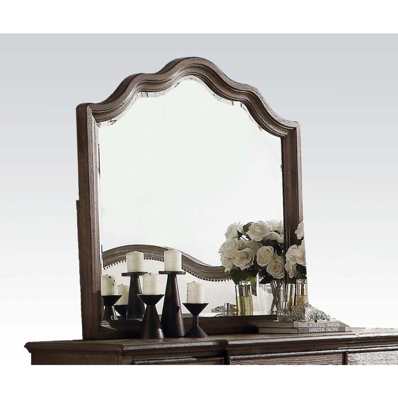 Miroir Baudouin 40 po x 40 po, finition chêne vieilli