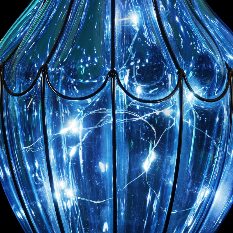 Lanterne suspendue solaire Exhart, bleu