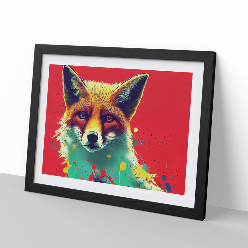 XH1022-6623X Painted Fox Vol.5 Abstract - Single Picture Frame Print, Black Framed, 46cm H x 64cm W x 2cm D
