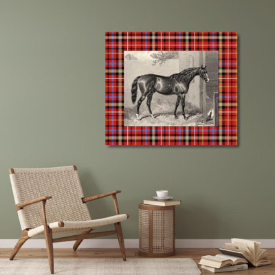 Loon Peak® Hacker, E. Gallery Wrapped Canvas Art Titled: Equestrian Plaid III