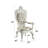 ACME Vanaheim Arm Chair (Set-2), Beige Synthetic Leather & Antique White Finish