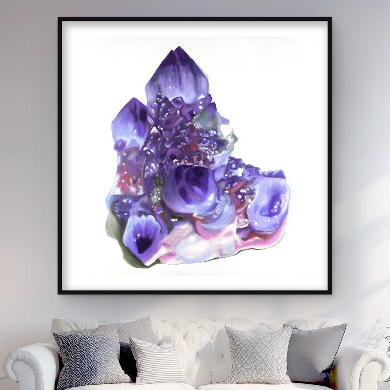 Améthyste - imprimé mauve encadré mauve pour la décoration intérieure