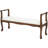 Tyisha Fabric Arm Cream Bench with Brown Traditional Wood Turned Legs