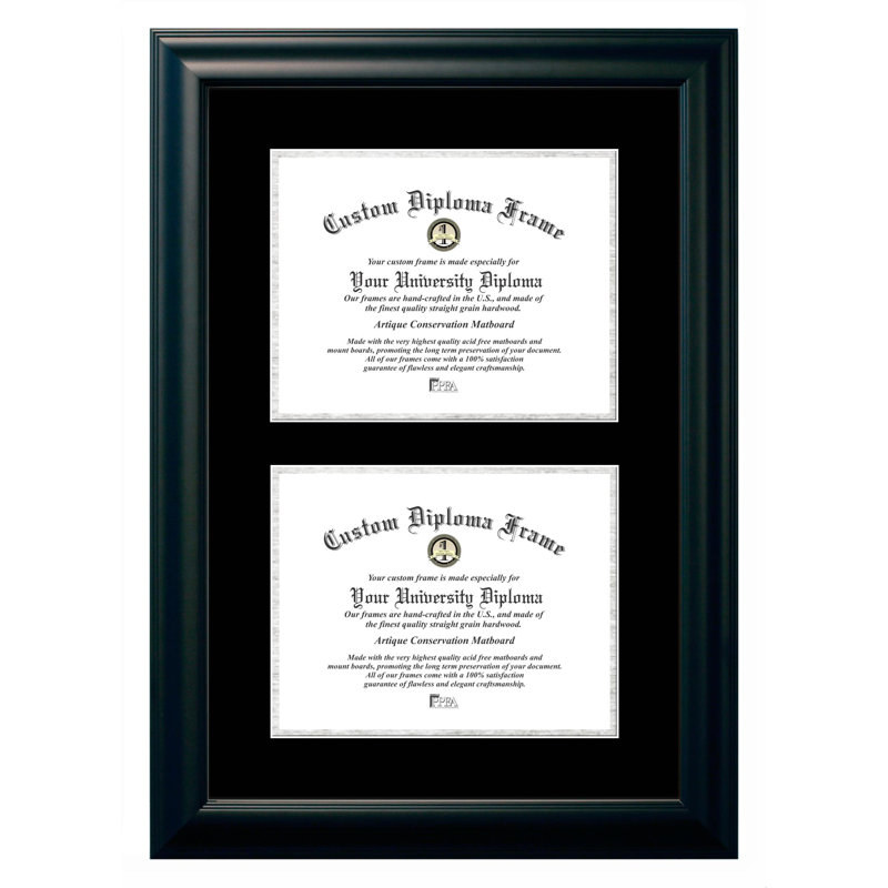 Cadre photo à double degré pour le certificat Nicki, 11 po x 14 po, Argent
