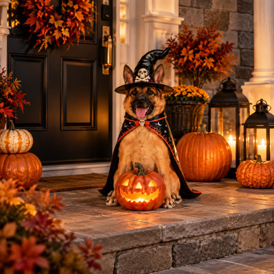 Statue de berger allemand Halloween