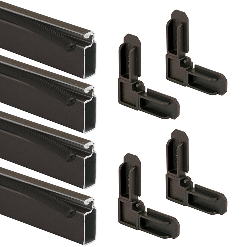 Guide de porte de garde-robe coulissant en plastique Prime-Line pour portes épaisses de 1 3/8 po, brun, ensemble de 1