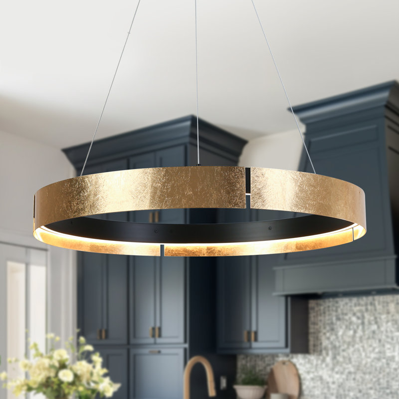 1-Light Dimmable Large LED Modern Drum Chandelier