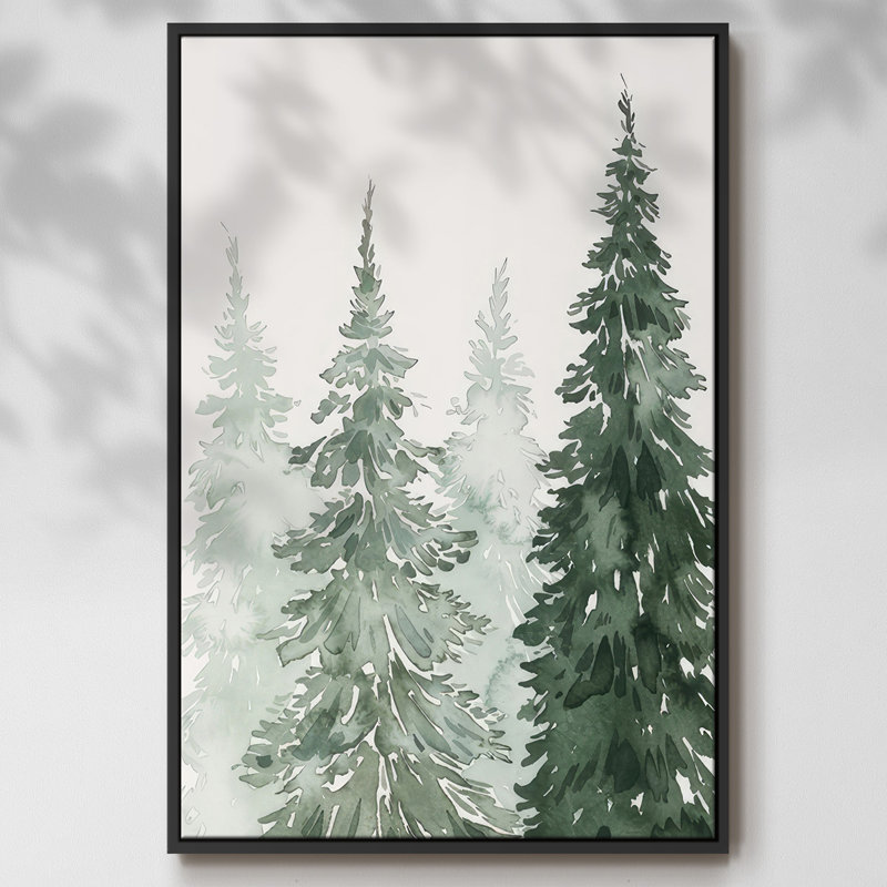 Taillis d'hiver délavé I, Cadre noir, H 37 po x l 25 po x P 1,5 po