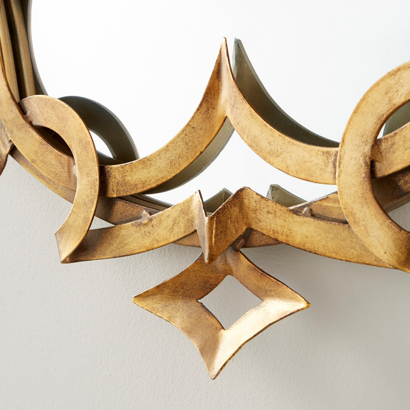Charcroft 36.25" Gold Contemporary Wall Mirror