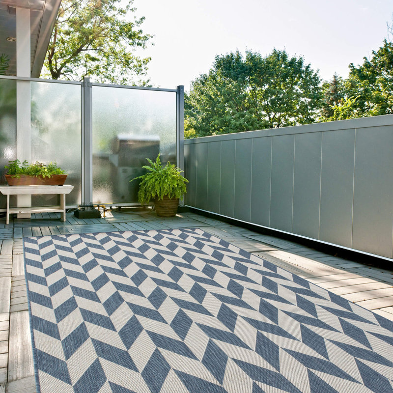 Ecology Collection Geometric Indoor / Outdoor Area Rug, Rectangle 160 x 230cm