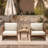 18.5'' Acacia Outdoor Patio Side Table, Square Accent Table