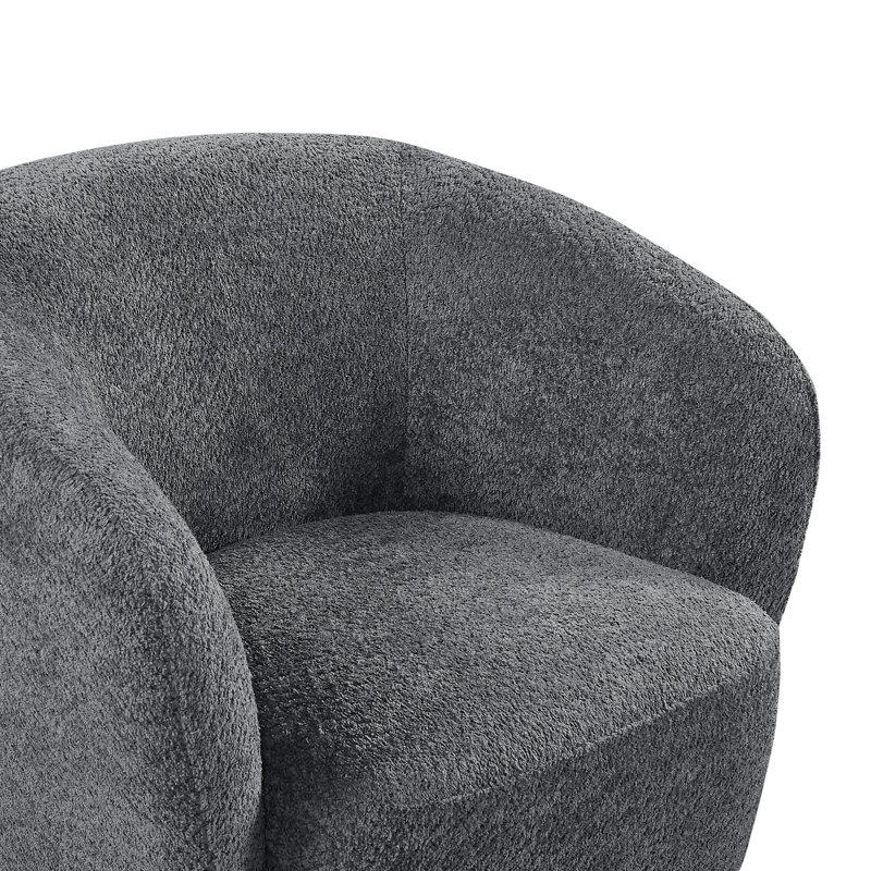 31.1"Width 360-degree swivel Barrel Chair, Gray Foam Padding