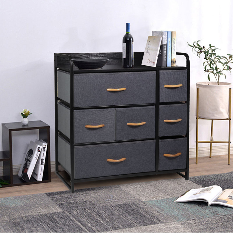 Killough 7 Drawer Storage Drawer, Grey