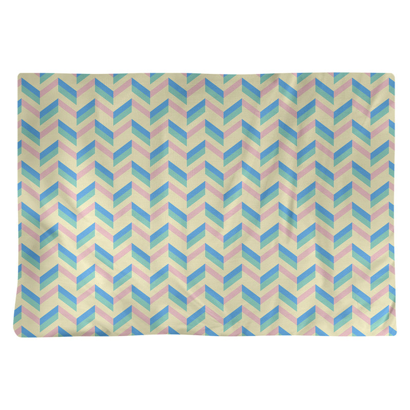 Napperon en coton 18 po chevrons, Jaune et pastel