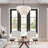 4 - Light Steel Dimmable Drum Chandelier-254080606-254080604