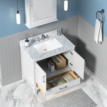 Aurora Blue 37 in. Vanity with Carrara Top