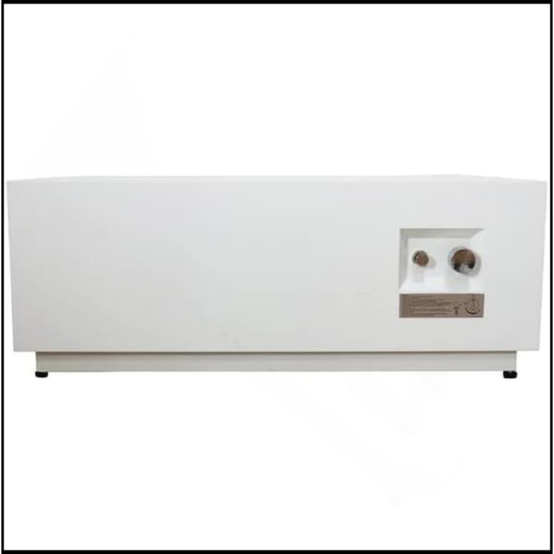 Table de foyer d'extérieur en acier avec couvercle H 16 po x l 42 po