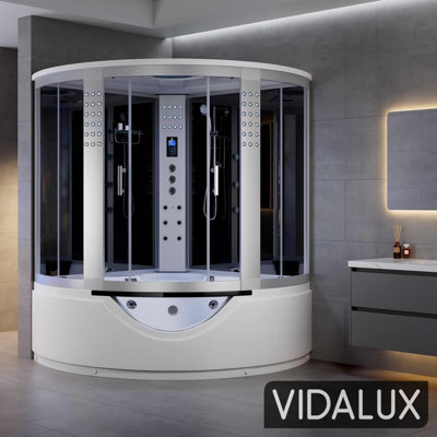 Vidalux Kingston 1500 Luxury Corner Steam Shower & Airspa Whirlpool Bath 1500 x 1500