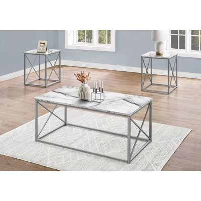 Ensemble de table, ensemble de 3 pièces, décor, salon, métal, contemporain