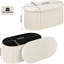 Marlet 76cm Wide Velvet Oval Solid Colour Ottoman with Storage