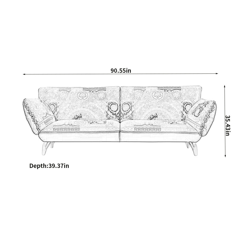 Canapé moderne et décontracté, H 35,43 po x l 90,55 po x P 39,37 po