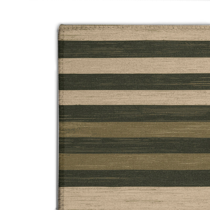Tapis intérieur / extérieur brun HorizontalStripes, Rectangulaire 2 pi x 3 pi