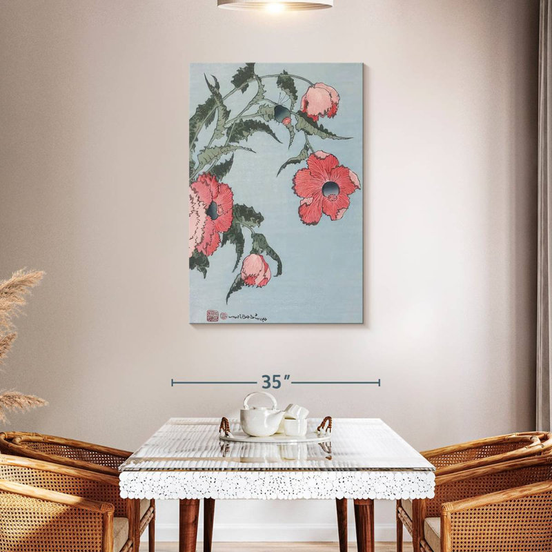 Coquelicots au vent, H 45 po x l 30 po
