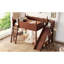 Lit mezzanine double en bois massif avec rangement, glissade et garde-robe, aire de jeu créative sous le coin lecture