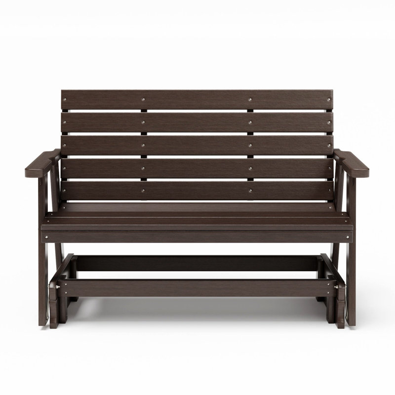  Fauteuil oscillant en composite de polyester de 5 pieds Amish Made - grain de bois de noyer brésilien