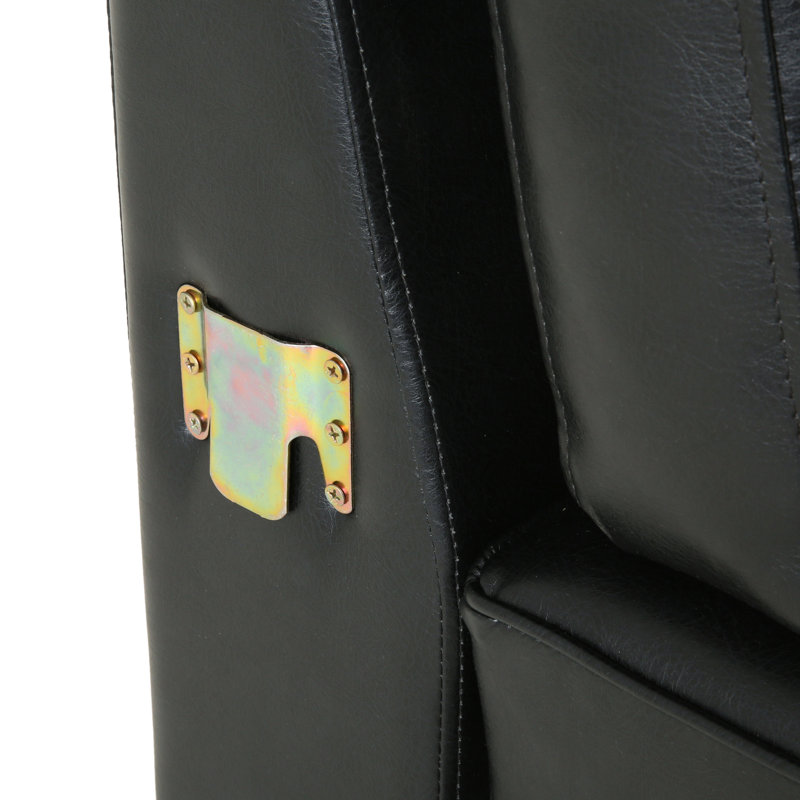 Right Hand Facing Sofa & Chaise, Midnight Black Faux Leather