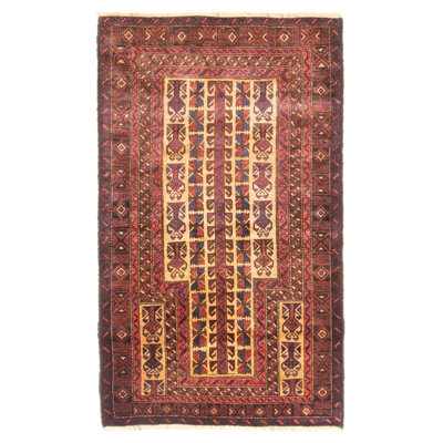 Tapis brun clair Teimani 2 pi 11 po x 5 pi 0 po